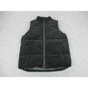 Undefeated Vest Mens Extra Small Black Corduroy Puffer Embroidered Insulated